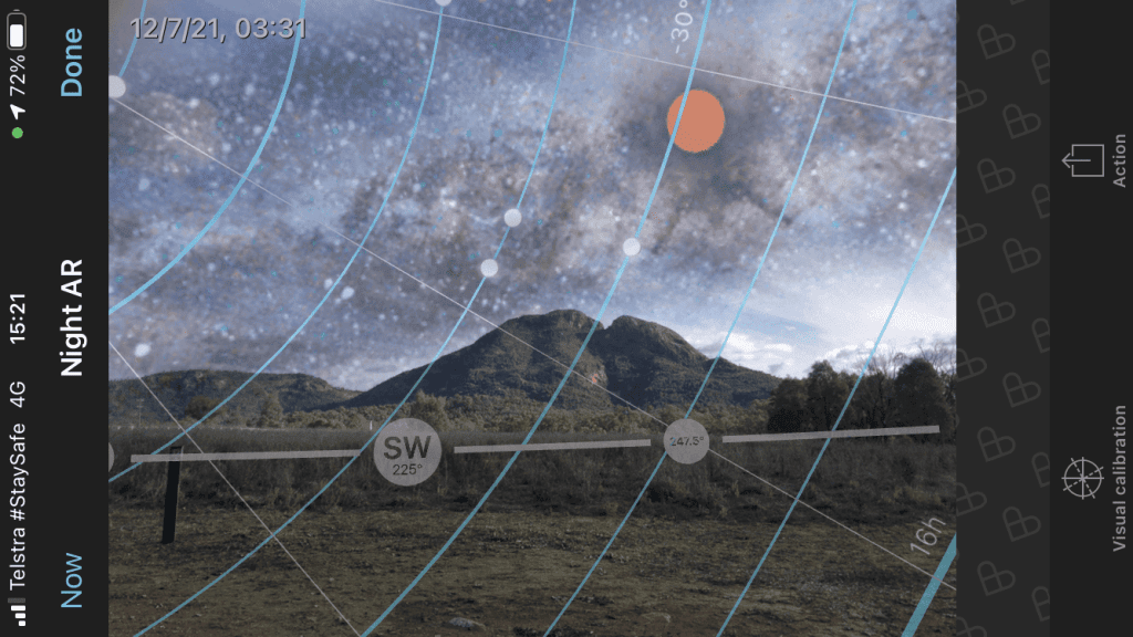 Timelapse planning with PhotoPills