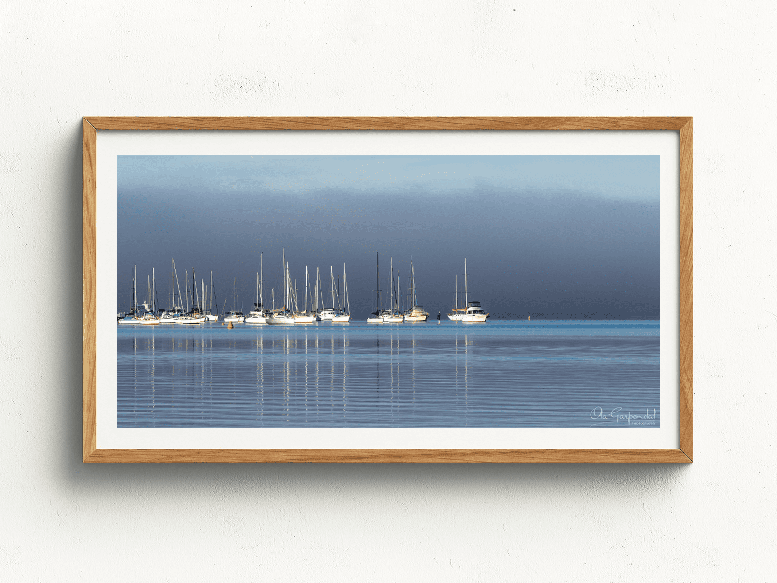 Floating in Fog 1-2 L Timber Frame on small wall