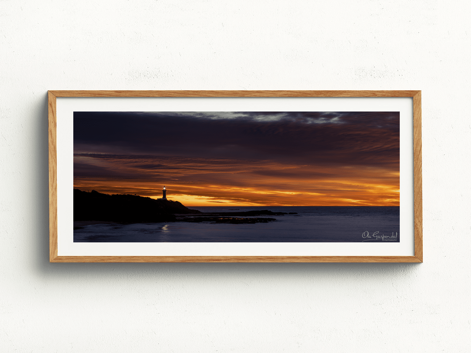 Sunrise at Norah Head Lighthouse 2-5 L Timber Frame on small wall